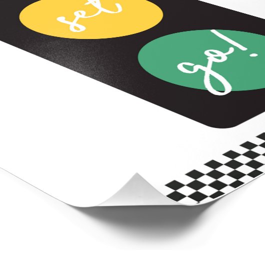 Ready Set Go Race Party signieren Fotodruck (Ecke)