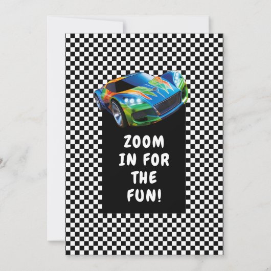 Ready Set Go Racing Party Einladung (Rückseite)