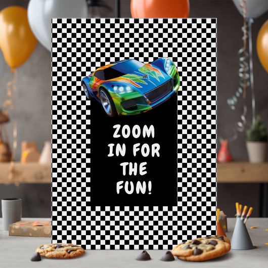 Ready Set Go Racing Party Einladung