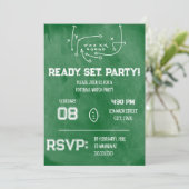 Ready Set Party Football Watch Party Invitation Einladung (Stehend Vorderseite)