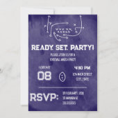 Ready Set Party Football Watch Party Invitation Einladung (Vorderseite)