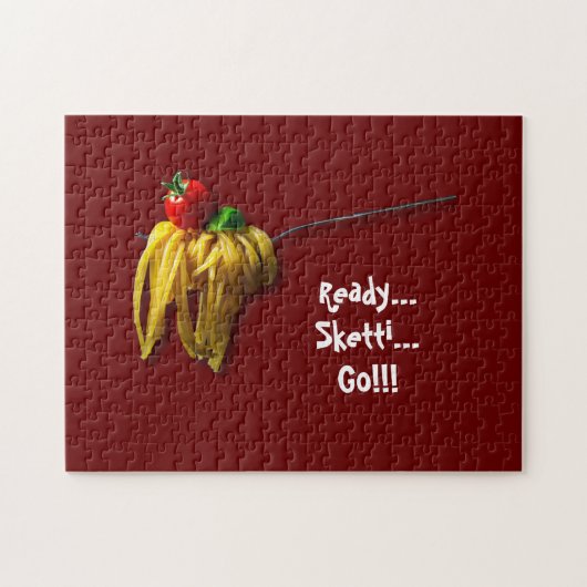 Ready Sketti Go Fork Italienisch Spaghetti Puzzle (Horizontal)