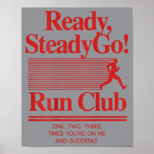 Ready Steady Go Run Club Motivationszitat Auf Poster