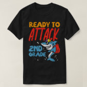 Ready To Attach 2nd Grade Shark First Day Of Schoo T-Shirt (Design vorne)