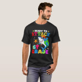 Ready To Attack 1St Grade Funny Shark Back To Scho T-Shirt (Vorne ganz)