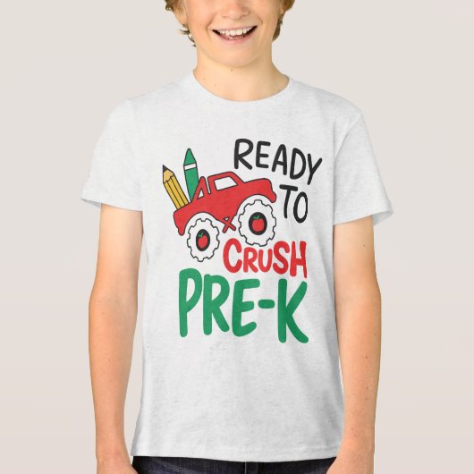 Ready to Crush Pre‑K Boys back to school Tri-Blend Shirt (Vorderseite)
