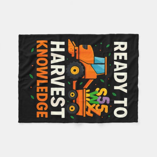Ready To Harvest Knowledge Tractor Farmer Teacher Fleecedecke (Vorderseite (Horizontal))