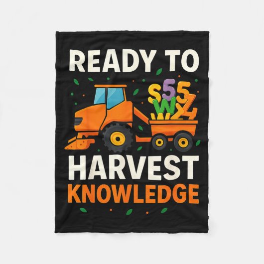 Ready To Harvest Knowledge Tractor Farmer Teacher Fleecedecke (Vorderseite)