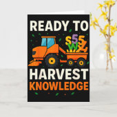 Ready To Harvest Knowledge Tractor Farmer Teacher Karte (Gelbe Blume)