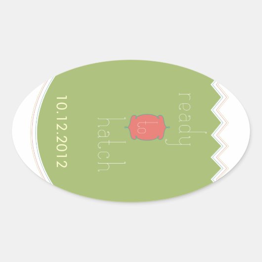 "Ready to Hatch" Babydusche ovale Aufkleber (Vorderseite)