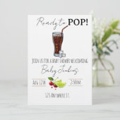 ready to pop! baby shower invitation einladung (Stehend Vorderseite)