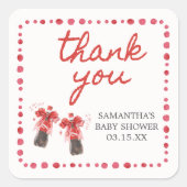 Ready to Pop Baby Shower Quadratischer Aufkleber (Vorderseite)