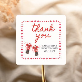 Ready to Pop Baby Shower  Quadratischer Aufkleber