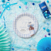 Ready To Pop Blue Bow Soda Bottle Baby Shower Pappteller (Party)