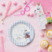 Ready To Pop Blue Bow Soda Bottle Baby Shower Pappteller (Party)