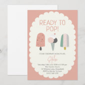 Ready to Pop Ice Cream Baby Shower Invitation Einladung (Vorne/Hinten)