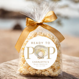 Ready to Pop Little Pearl Ocean Baby Shower Favor  Runder Aufkleber