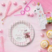 Ready To Pop Pink Bow Soda Bottle Baby Shower Pappteller (Party)