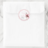 Ready To Pop Pink Bow Soda Bottle Baby Shower Runder Aufkleber (Tasche)