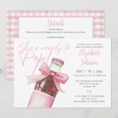 Ready To Pop Pink Soda Bottle QR Code Baby Shower Einladung (Vorne/Hinten)