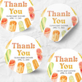 Ready to Pop Popsicle Baby Shower Runder Aufkleber