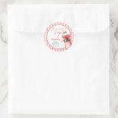 Ready To Pop Red Bow Soda Bottle Baby Shower Runder Aufkleber (Tasche)