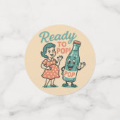 Ready to Pop Retro 1950s Maternity Baby Shower  Konfetti (Klein Vorderseite)