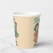 Ready to Pop Retro 1950s Maternity Baby Shower  Pappbecher (Rechts)