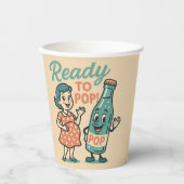 Ready to Pop Retro 1950s Maternity Baby Shower  Pappbecher (Vorderseite)