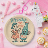 Ready to Pop Retro 1950s Maternity Baby Shower  Pappteller (Party)