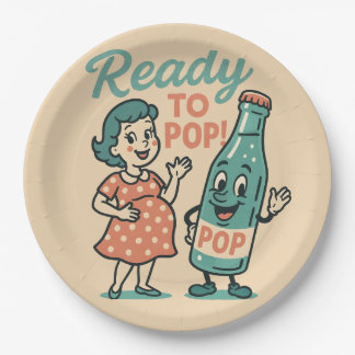 Ready to Pop Retro 1950s Maternity Baby Shower  Pappteller