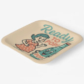 Ready to Pop Retro 1950s Maternity Baby Shower  Pappteller (Gewinkelt)