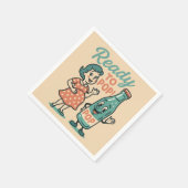 Ready to Pop Retro 1950s Maternity Baby Shower  Serviette (Ecke)