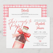 Ready To Pop Soda Bottle Bow QR Code Baby Shower Einladung (Vorne/Hinten)