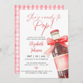 Ready To Pop Soda Bottle Red Bow Baby Shower Einladung (Vorne/Hinten)