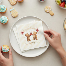 Ready to Pop Teddy Bears Baby Shower Napkins Serviette