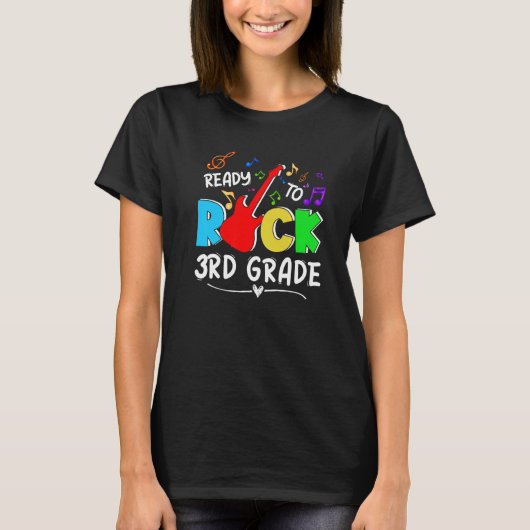 Ready to Rock 3rd Grade Happy 100 Days of School B T-Shirt (Vorderseite)