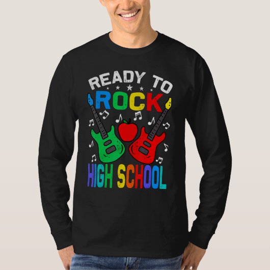 Ready To Rock High School Zurück zur Schule Gitarr T-Shirt (Vorderseite)