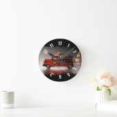 Ready to Roll in Vegas - Fire Truck   Round Clock Runde Wanduhr (Zuhause)