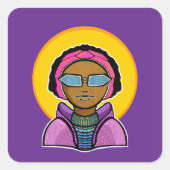 Ready to ski quadratischer aufkleber (Vorderseite)