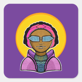 Ready to ski quadratischer aufkleber