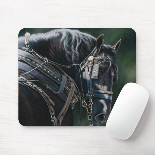 Ready & Willing Black Percheron Entwurf Pferd Mousepad (Mit Mouse)