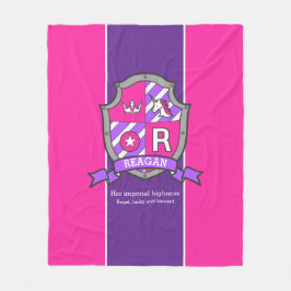 Reagan Buchstabe R Name bedeutet Schild pink lila Fleecedecke