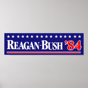 Reagan Bush 84 Autoaufkleber Poster