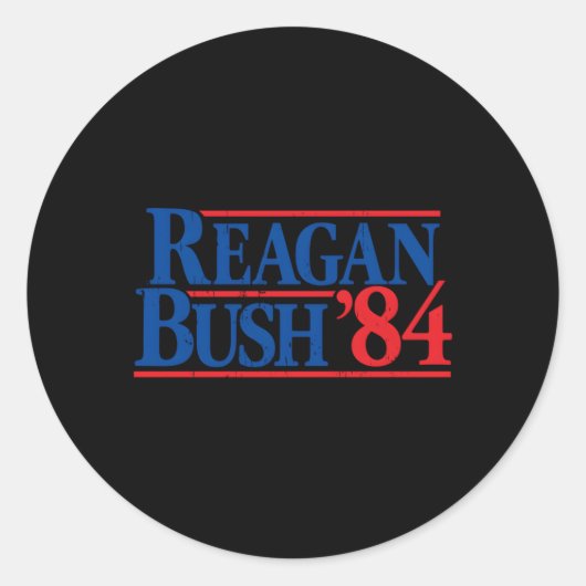 Reagan Bush '84 Republikaner Runder Aufkleber (Vorderseite)