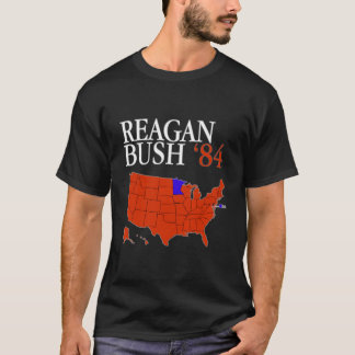 Reagan Bush '84 Retro-Logo Red White Blue Wahl T-Shirt