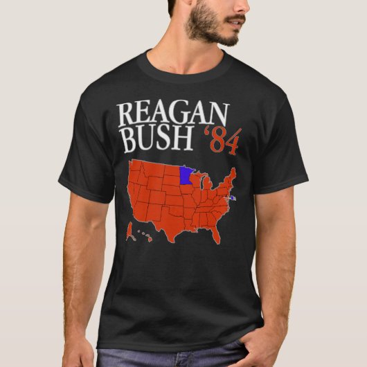 Reagan Bush &x27;84 Retro-Logo Red White Blue Elec T-Shirt (Vorderseite)