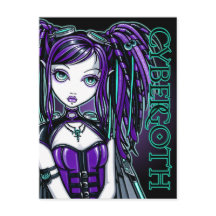 Reagan Cyber Goth Radioactive Fairy Art Postcard