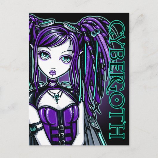 Reagan Cyber Goth Radioactive Fairy Art Postcard Postkarte (Vorderseite)
