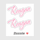 Reagan Decorative Name in Pink x2 Aufkleber (Blatt)